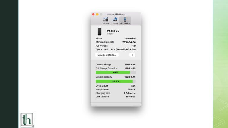 How to check charge cycle count on older iPhones
